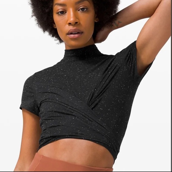lululemon athletica Tops - Lululemon Time to Restore Mock Neck Short Sleeve